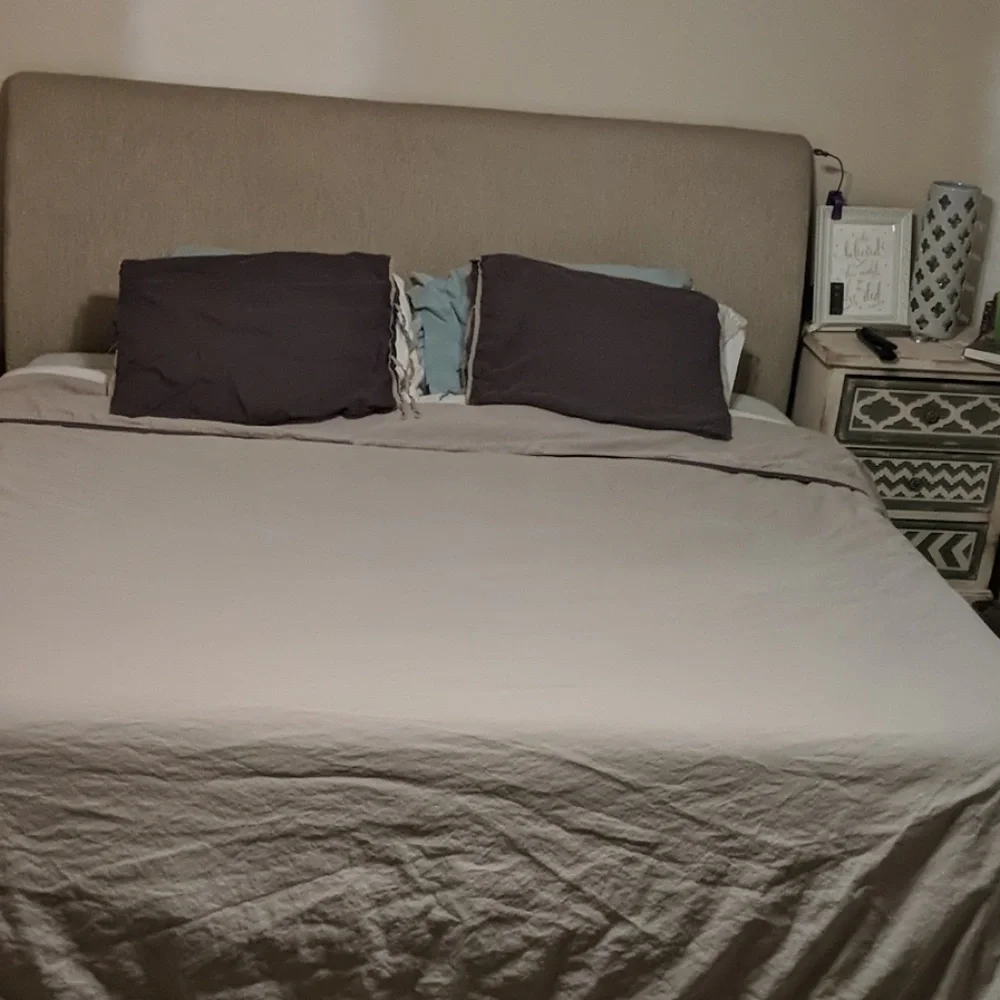 West Elm Duvet Cover in Cream and Gray